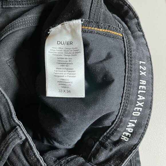 DU/ER Duer L2X Performance Relaxed Tapered Jeans - Men's Size 33*34(Fit 33*30) - Picture 4 of 10